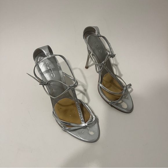 👠✨Silver High Heels with jewels, Size 38 - Picture 8 of 14